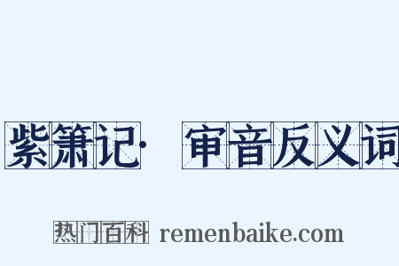 紫箫记·审音反义词是什么意思的图片